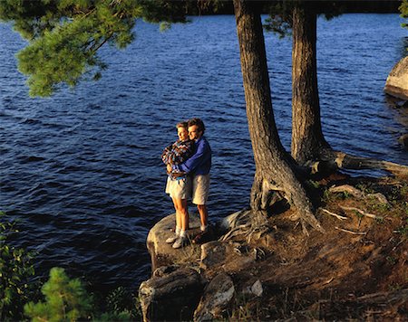 Couple near McIntosh Lake Algonquin Provincial Park, ON Canada Stock Photo - Rights-Managed, Code: 700-00013012