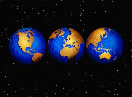 Globes - North America, Europe North America, Europe and Pacific Rim Stock Photo - Rights-Managed, Code: 700-00013029