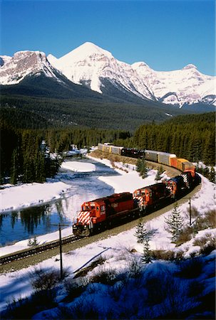 Canadian Pacific Railways Freight Train, Banff National Park Alberta, Canada Stock Photo - Rights-Managed, Code: 700-00013150