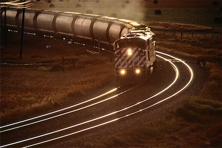 Freight Train at Sunset Alberta, Canada Stock Photo - Rights-Managed, Code: 700-00013151