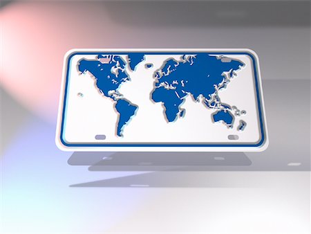 World Map on License Plate Stock Photo - Rights-Managed, Code: 700-00024013