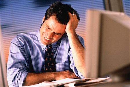 simsearch:700-00032848,k - Frustrated Businessman Sitting At Computer Stock Photo - Rights-Managed, Code: 700-00024318