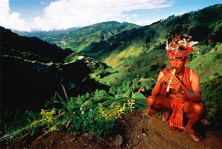 Ilfugas Tribesman, Banaue Rice Terraces, Banaue, Ulfugao Philippines Foto de stock - Direito Controlado, Número: 700-00025222