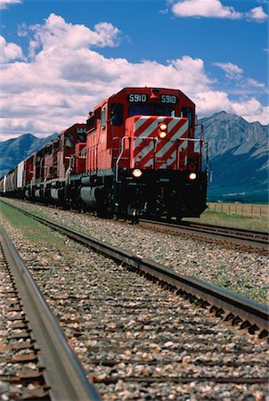 freight train on the tracks - Train Morley, Alberta, Canada Stock Photo - Rights-Managed, Code: 700-00025251