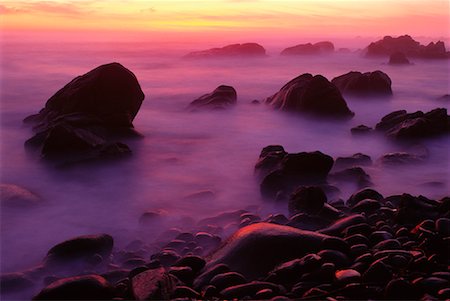 Rocky Coast at Sunset Boulderbaai, West Coast National Park, Northern Cape South Africa Foto de stock - Con derechos protegidos, Código: 700-00025287