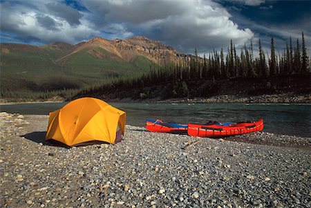 Campsite MacKenzie Mountains Northwest Territories, Canada Stock Photo - Rights-Managed, Code: 700-00025331