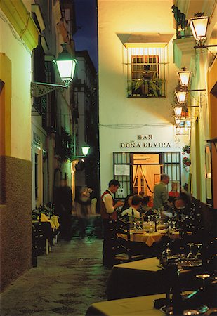 spain men cafe - Outdoor Cafe Santa Cruz Quarter Seville, Spain Stock Photo - Rights-Managed, Code: 700-00025353