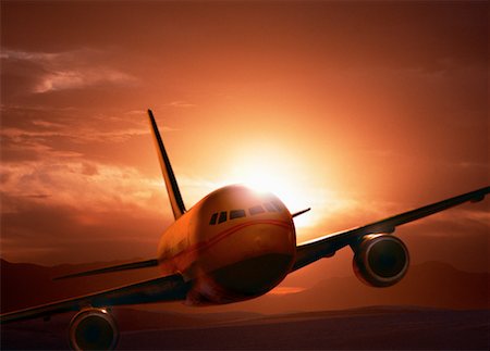 simsearch:693-03310514,k - Airplane at Sunset Foto de stock - Direito Controlado, Número: 700-00025420