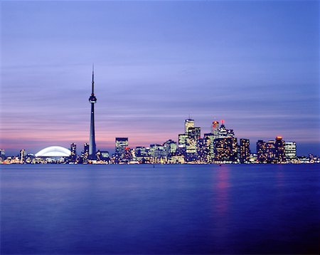 City Skyline at Dusk Toronto, Ontario, Canada Stock Photo - Rights-Managed, Code: 700-00025580
