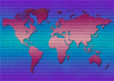 World Map with Binary Code Stock Photo - Rights-Managed, Code: 700-00026191