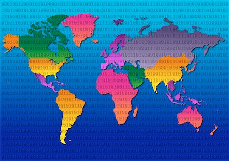 World Map with Binary Code Stock Photo - Rights-Managed, Code: 700-00026192