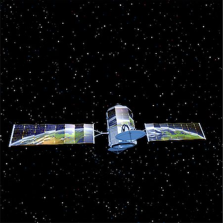 simsearch:700-00026817,k - Communications Satelite Reflecting Globe Fotografie stock - Rights-Managed, Codice: 700-00026555
