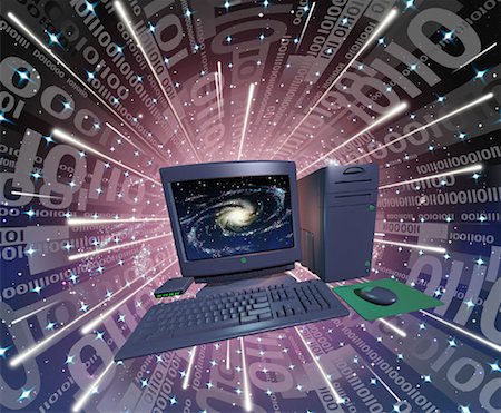 simsearch:700-00039930,k - Computer in Tunnel of Binary Code Stock Photo - Rights-Managed, Code: 700-00026828