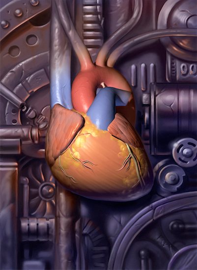 Illustration of Mechanical Heart Stock Photo - Premium Rights-Managed, Artist: Kam Yu, Image code: 700-00027146