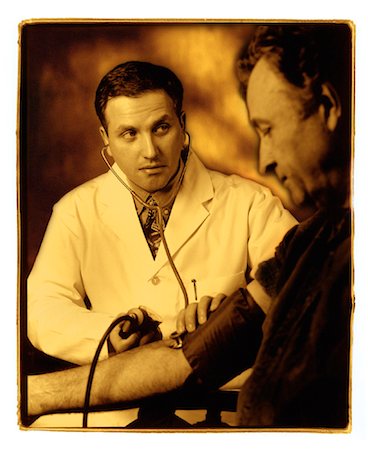 Male Doctor Using Stethoscope on Male Patient Stock Photo - Rights-Managed, Code: 700-00027166