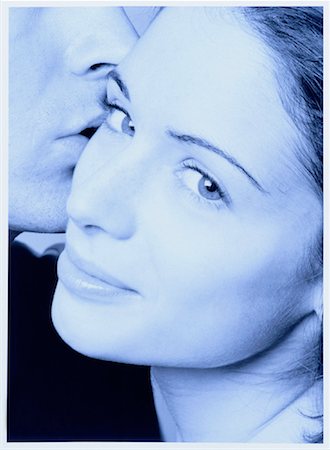 simsearch:700-00023177,k - Close-Up of Man Kissing Woman's Cheek Stock Photo - Rights-Managed, Code: 700-00027839