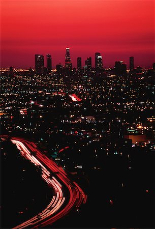 Cityscape at Night Los Angeles, California, USA Stock Photo - Rights-Managed, Code: 700-00027884