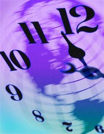 simsearch:700-00165882,k - Clock on Globe North and South America Stock Photo - Rights-Managed, Code: 700-00028238