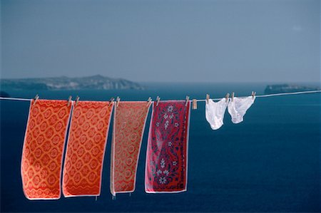 roland weber - Hanging Laundry Santorini Island, Greece Stock Photo - Rights-Managed, Code: 700-00028322