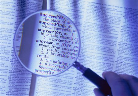 simsearch:700-00023177,k - Magnifying Glass over Success In Dictionary Stock Photo - Rights-Managed, Code: 700-00028518