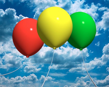 simsearch:600-03587201,k - Ballons dans le ciel Photographie de stock - Rights-Managed, Code: 700-00028578