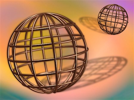 simsearch:700-00084993,k - Wire Globes with Shadows Stock Photo - Rights-Managed, Code: 700-00028602