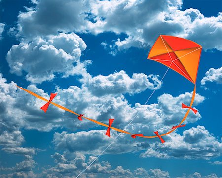 simsearch:700-00074729,k - Kite in Sky with Clouds Stock Photo - Rights-Managed, Code: 700-00028909