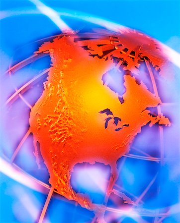 free trade - Close-Up of Wire Globe North America Fotografie stock - Rights-Managed, Codice: 700-00028988