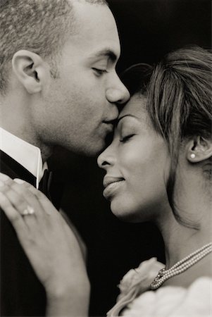 Portrait of Groom Kissing Bride Stock Photo - Rights-Managed, Code: 700-00029231