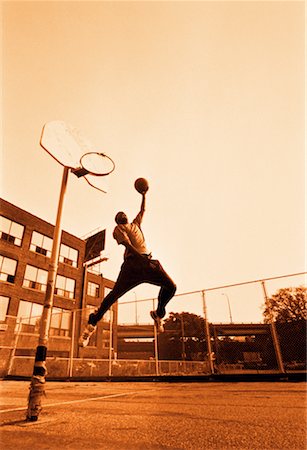 simsearch:700-00561360,k - Man Playing Basketball Outdoors Stock Photo - Rights-Managed, Code: 700-00029263