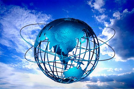 Wire Globe and Rings in Sky Pacific Rim Stock Photo - Rights-Managed, Code: 700-00029510