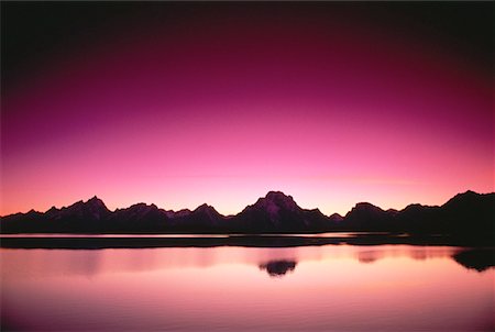 Teton Range and Jackson Lake at Sunset, Grand Teton National Park Wyoming, USA Foto de stock - Con derechos protegidos, Código: 700-00029587