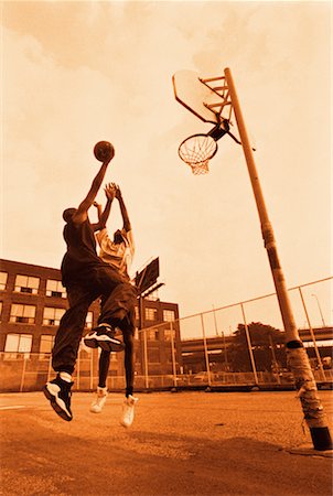 rebond - Hommes jouant au Basketball Photographie de stock - Rights-Managed, Code: 700-00029711