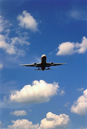 plane sky cloud looking up not people - Airplane in Sky Stock Photo - Rights-Managed, Code: 700-00020218