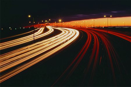 Light Trails on 401 at Night Toronto, Ontario, Canada Stock Photo - Rights-Managed, Code: 700-00020512