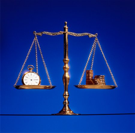 Balance Scale Time Vs. Money Stock Photo - Rights-Managed, Code: 700-00020693