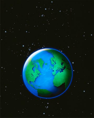 earth from space - Globe en Amérique du Nord et en Europe Photographie de stock - Rights-Managed, Code: 700-00020971