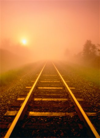 Train Tracks at Sunrise Near Ardrossan, Alberta, Canada Stock Photo - Rights-Managed, Code: 700-00021368