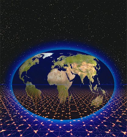 simsearch:700-00012077,k - Globe and Grid in Starry Sky Stock Photo - Rights-Managed, Code: 700-00021431