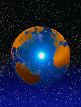 simsearch:700-00021958,k - Globe with Point of Light in Space Foto de stock - Direito Controlado, Número: 700-00022073