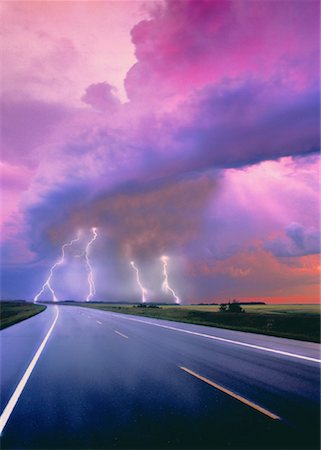 simsearch:700-00169394,k - Lightning and Road Stock Photo - Rights-Managed, Code: 700-00022106