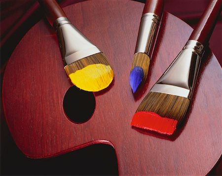 simsearch:700-00028492,k - Close-Up of Artist's Palette with Paint Brushes Foto de stock - Con derechos protegidos, Código: 700-00022849