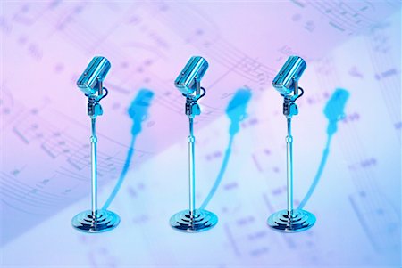 Microphones with Sheet Music Stock Photo - Rights-Managed, Code: 700-00023330