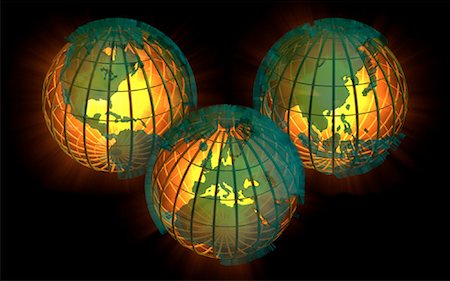 simsearch:700-00039734,k - Three Wire Globes Displaying Continents of the World Foto de stock - Con derechos protegidos, Código: 700-00034152