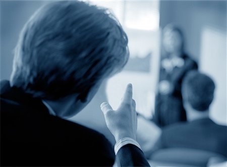 pierre tremblay - Homme d'affaires posant Question au séminaire Photographie de stock - Rights-Managed, Code: 700-00034637