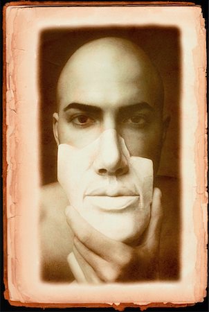 Portrait of Man Holding Mask Foto de stock - Con derechos protegidos, Código: 700-00034908