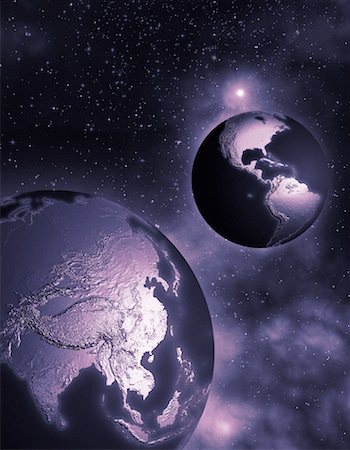 simsearch:700-00001546,k - Two Globes in Space North and South America and Pacific Rim Foto de stock - Con derechos protegidos, Código: 700-00035638