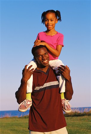 simsearch:700-00042687,k - Portrait of Father with Daughter On Shoulders Outdoors Stock Photo - Rights-Managed, Code: 700-00035641