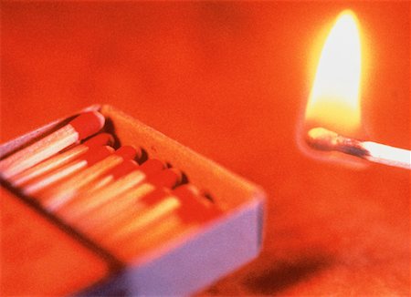 simsearch:600-05810131,k - Close-Up of Lit Match and Matchbox Stock Photo - Rights-Managed, Code: 700-00035773