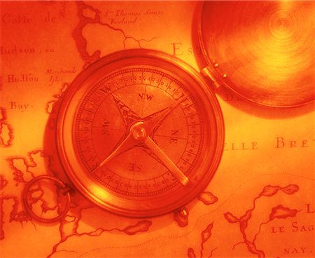 simsearch:700-00022768,k - Antique Compass on Map Stock Photo - Rights-Managed, Code: 700-00035910